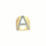 Bold Letter Ring Gold