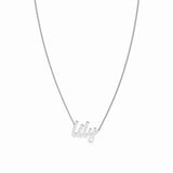 Script Cuban Chain Necklace Silver