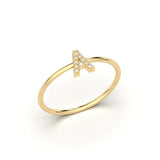 Pave Initial Ring