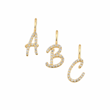 Pavé Script Initial Pendant