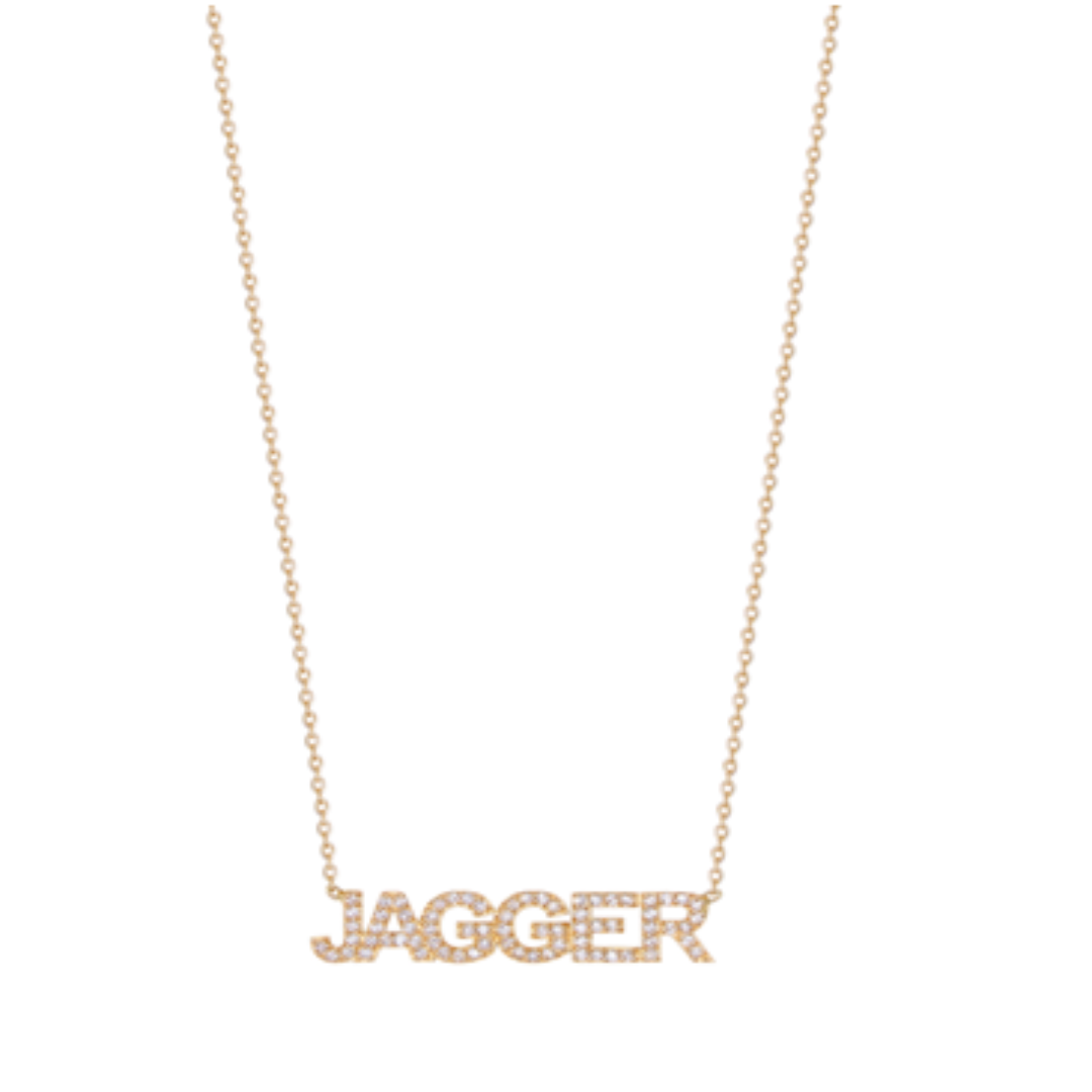 Block letter outlet name necklace