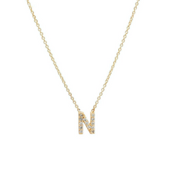 Gold and Diamond Initial Necklace 
